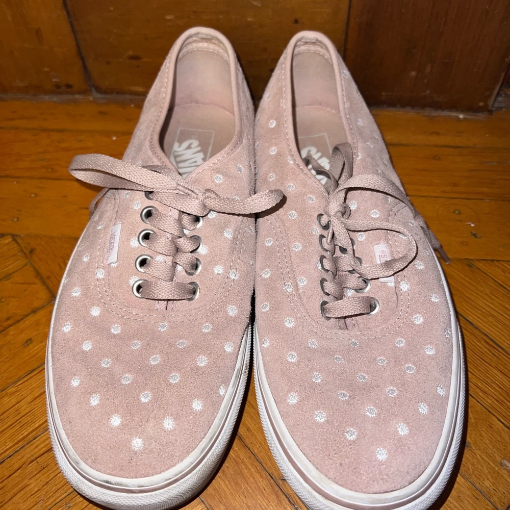 Used Vans polka dot mauve sneakers